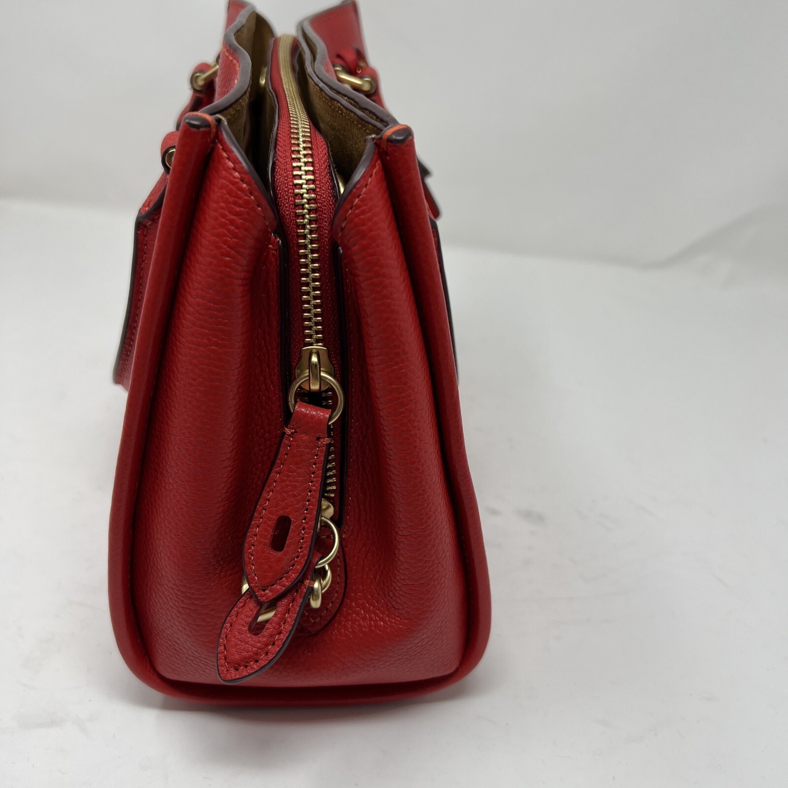 NWT NEW COACH Bag HUGE Handbag Brooke Carryall 28 Crossbody Turn Lock Key Red
