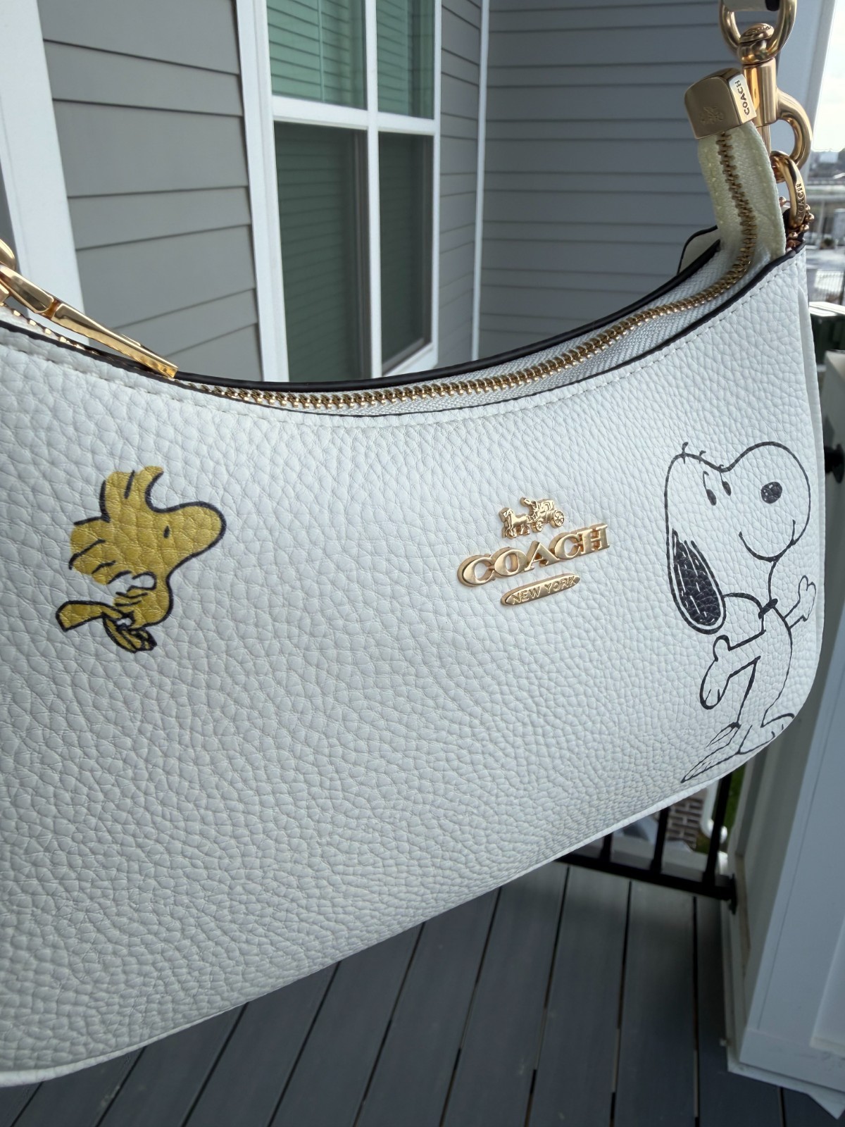 COACH x PEANUTS Snoopy Teri Shoulder Bag Chalk Multi CBJ76 Leather NEW NWT