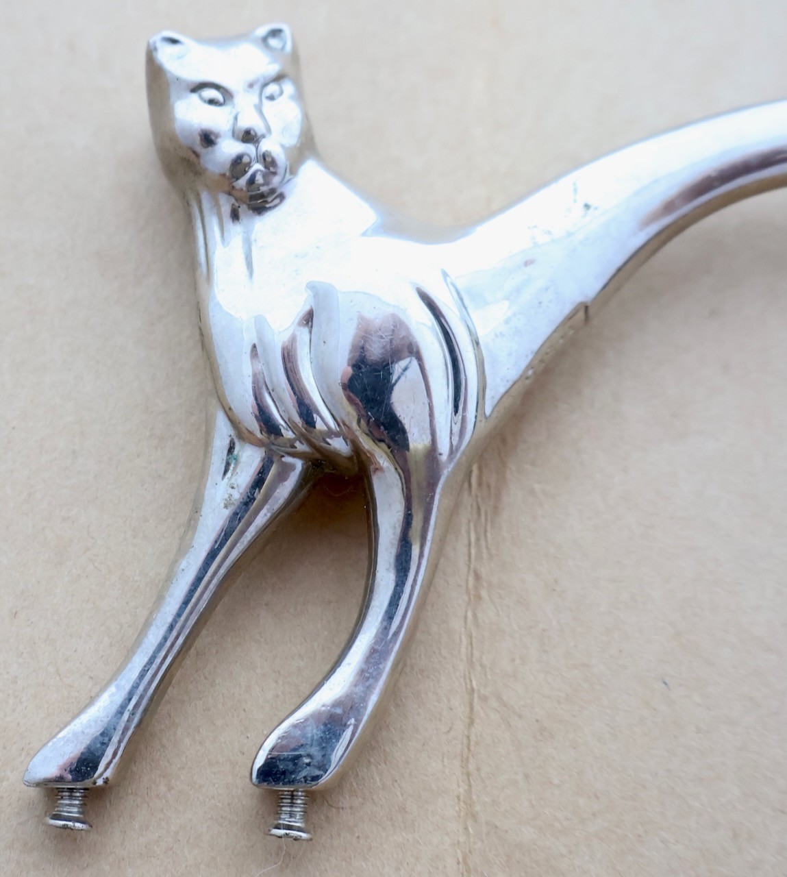 Vintage SASHA 1999 Silver Cat Shaped Purse – Hand Bag Handle Part / MT Tools
