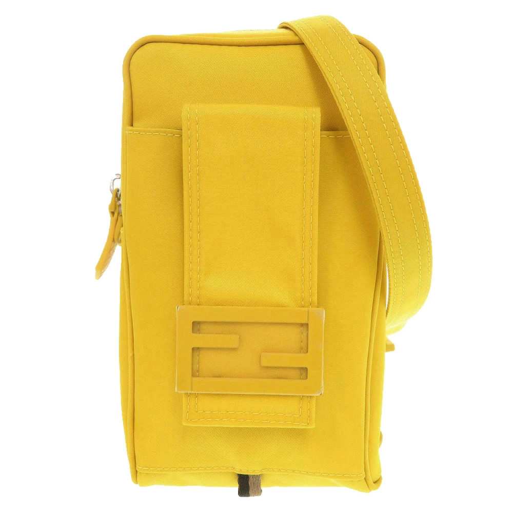 Fendi Baguette Phone Pouch 7AS056 Nylon Yellow Women’s #LTB1322