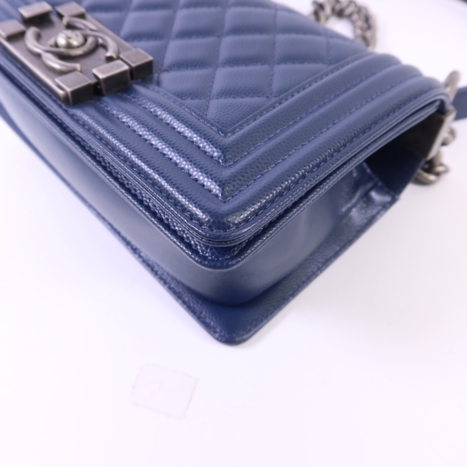 CHANEL CC Chanel Boy Small Crossbody Shoulder Bag A67085 Calfskin Leather Navy