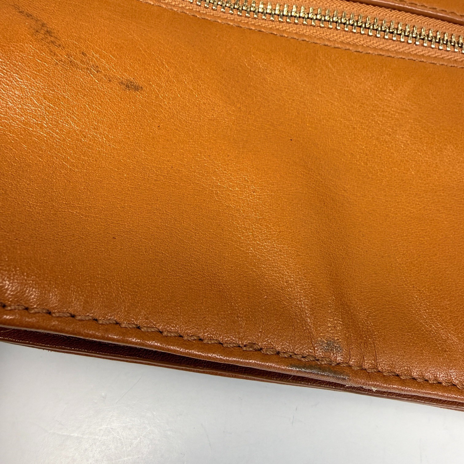 Lauren Ralph Lauren Oversized Leather Hobo Tote Cognac Brown Shoulder Bag