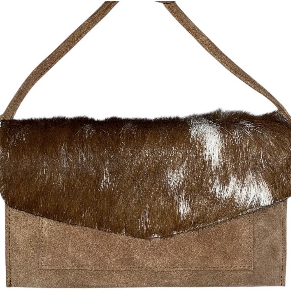The Royal Standard Suede and Calf Hair Shoulder Bag