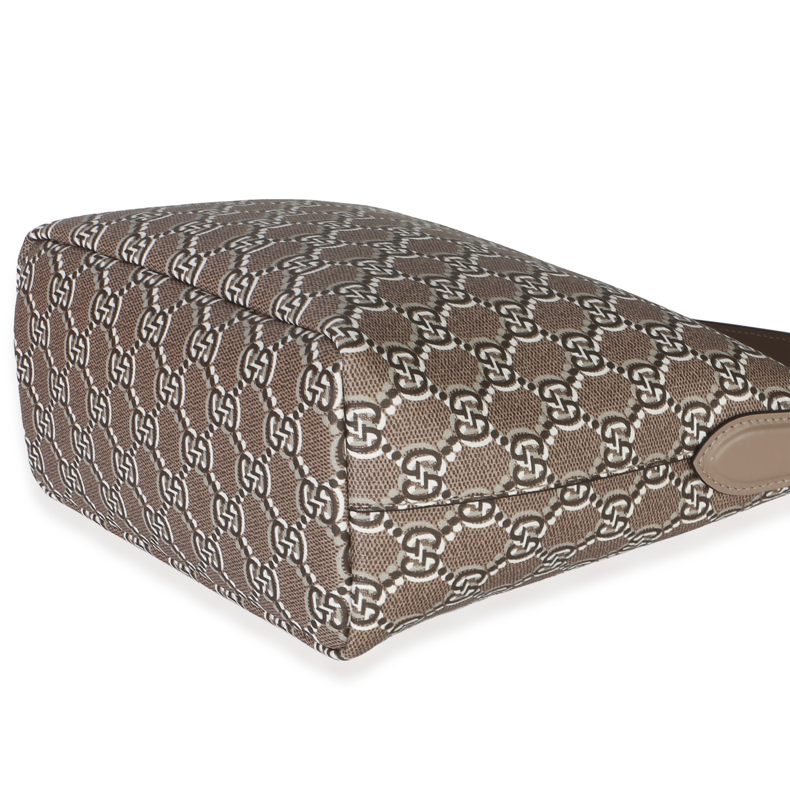 Gucci Taupe GG Shadow Monogram Canvas Super Mini Ophidia Hobo