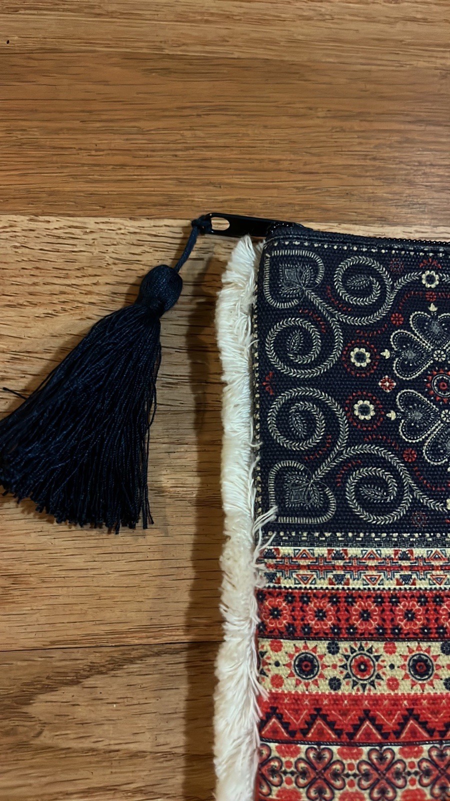 American flag NWOT Bohemian Patterned Clutch Purse with zipper tassel
