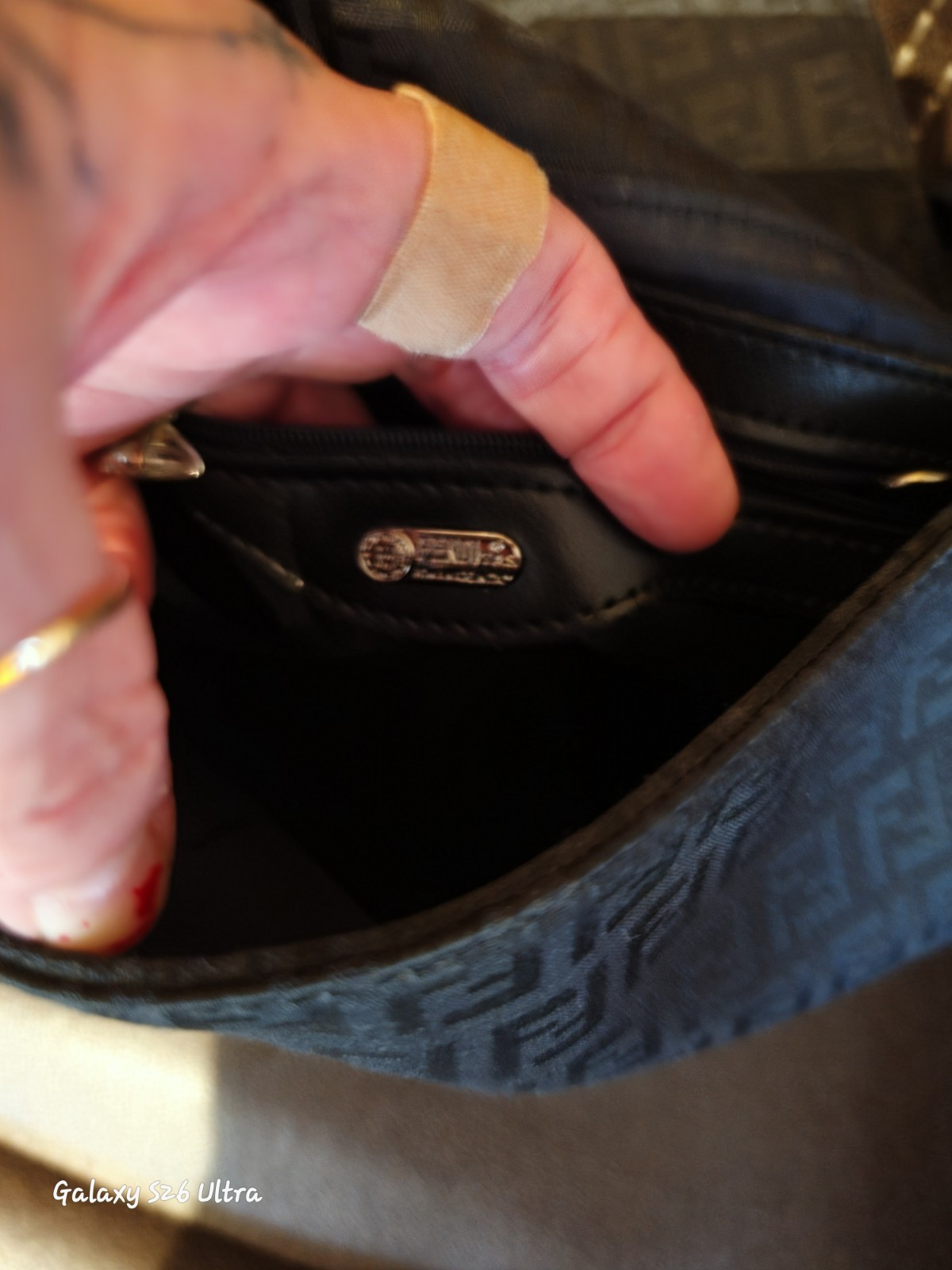 Fendi Shoulder Bag Black/ Canvas/Leather