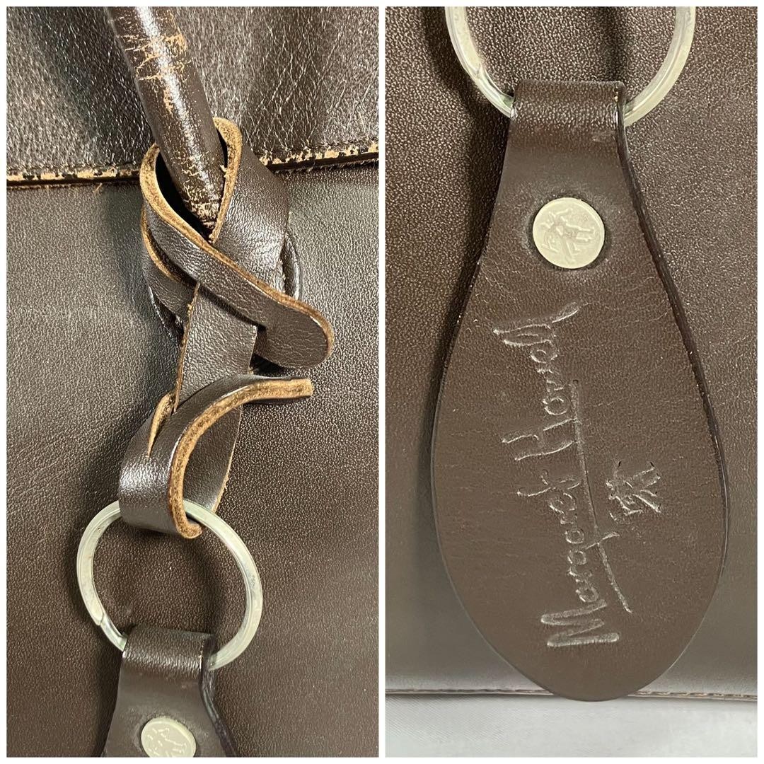 Margaret Howell Leather Tote Handbag Brown Cow Leather Magnetic Closure 34cm