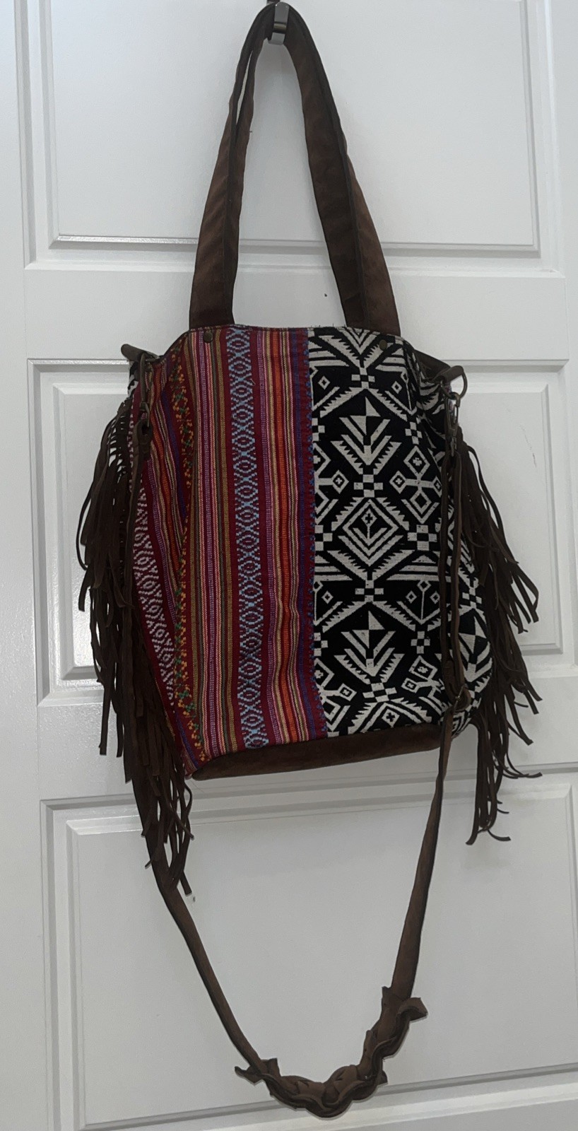 Boho Style Fringed Tote Bag BAY SKY