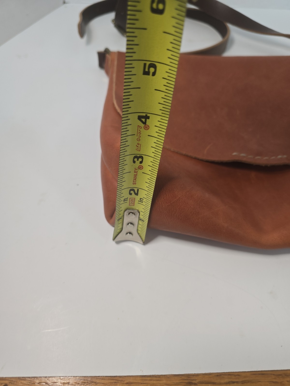 Range Leather Co. Full‑Grain Leather Crossbody Purse Wyoming Made Brown Dust Bag