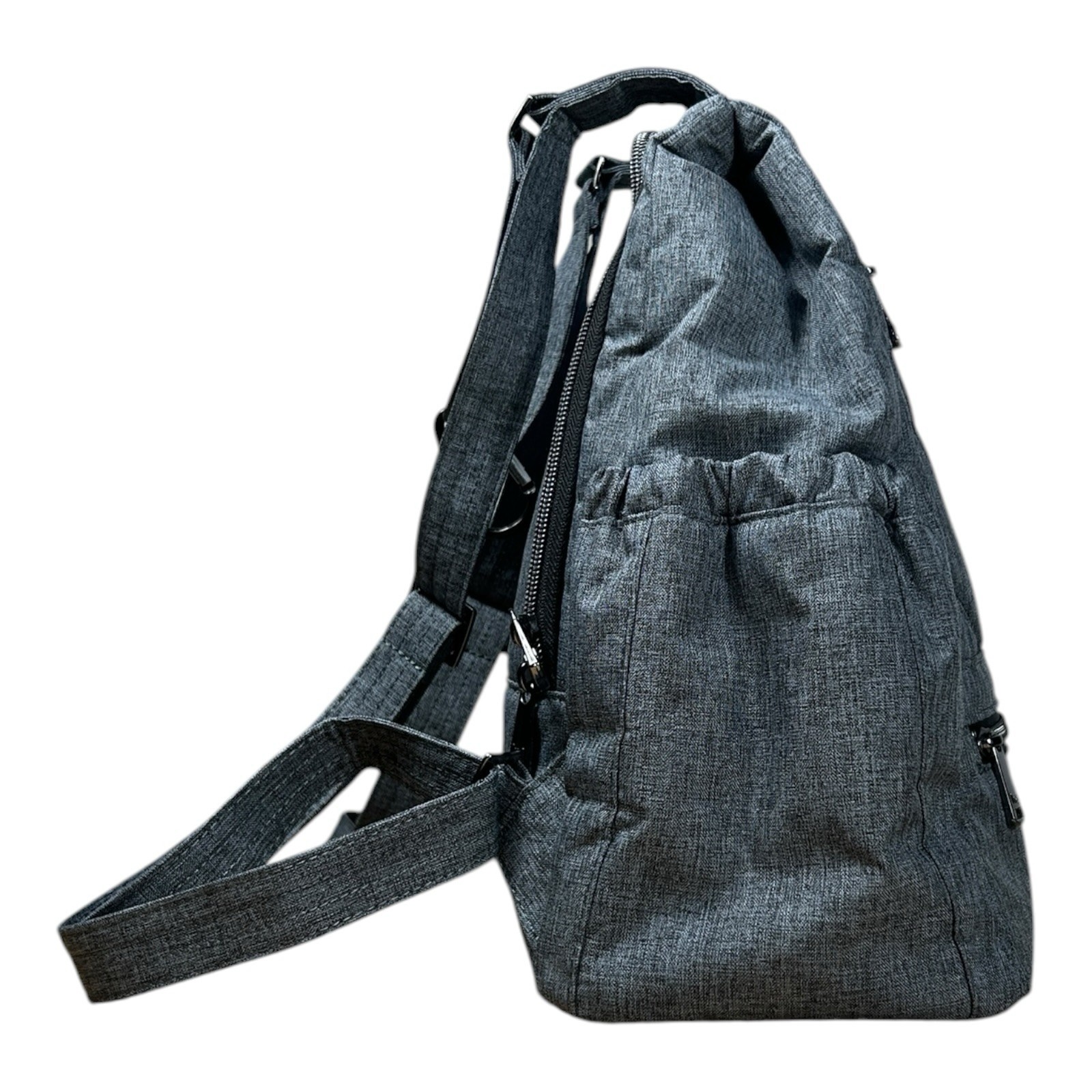 Lug Skyhop Gray Quilted Polyester Backpack Bag Convertible