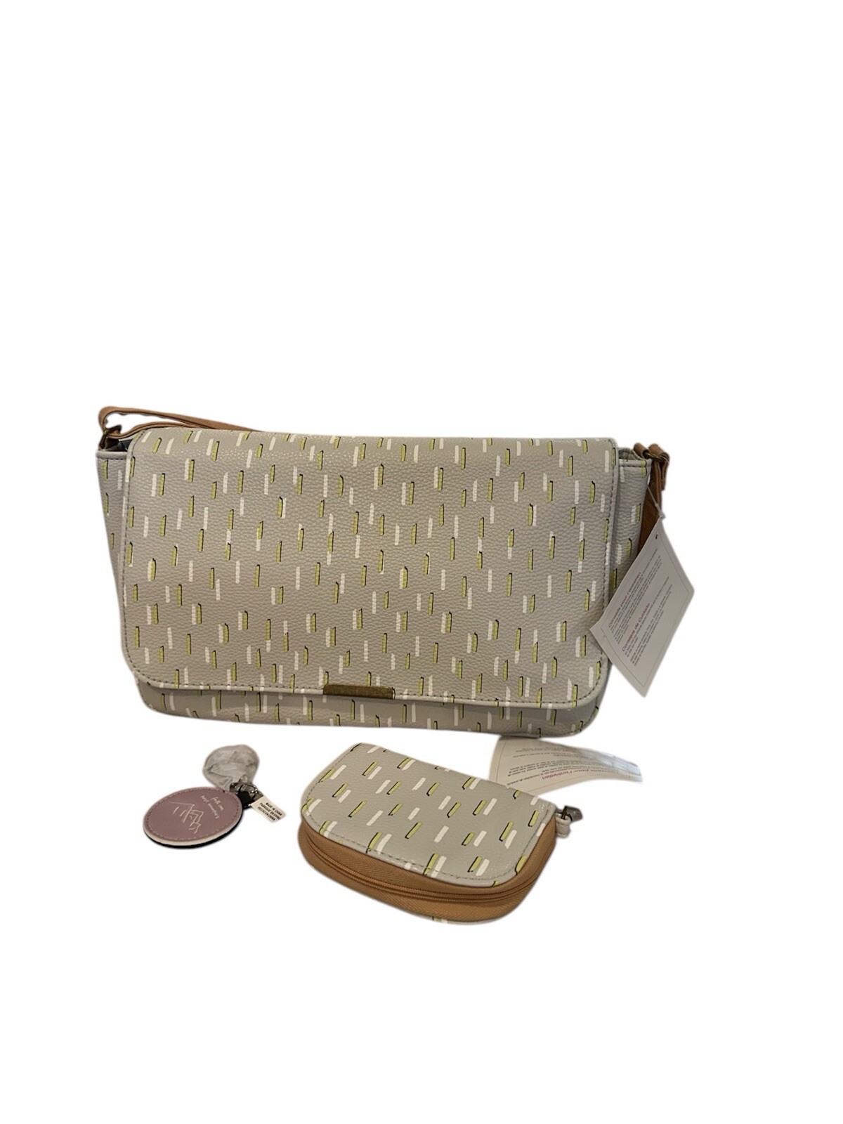 Thirty-One Day By Day Crossbody, Dancing Dash Pebble Pattern With Wallet NWT