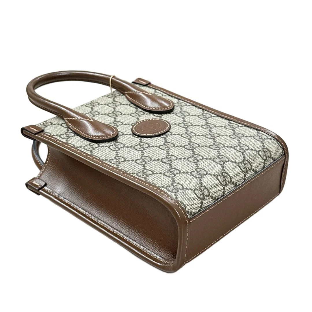 Gucci Mini Interlocking G Tote Beige Brown Gg Supreme Monogram (zz071426k9r)