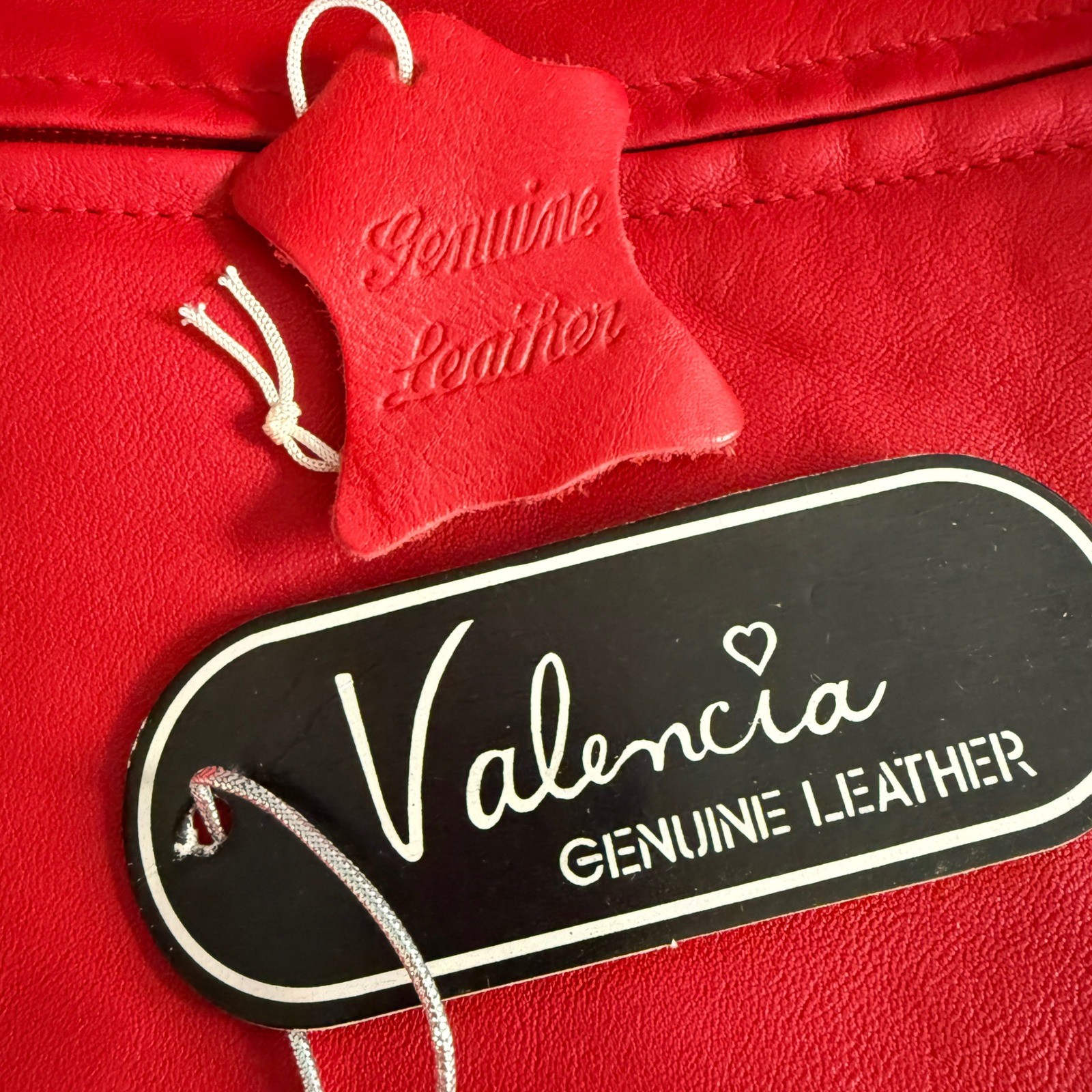 Vintage 80s Red Genuine Leather Shoulder Crossbody Bag Valencia Deadstock Korea