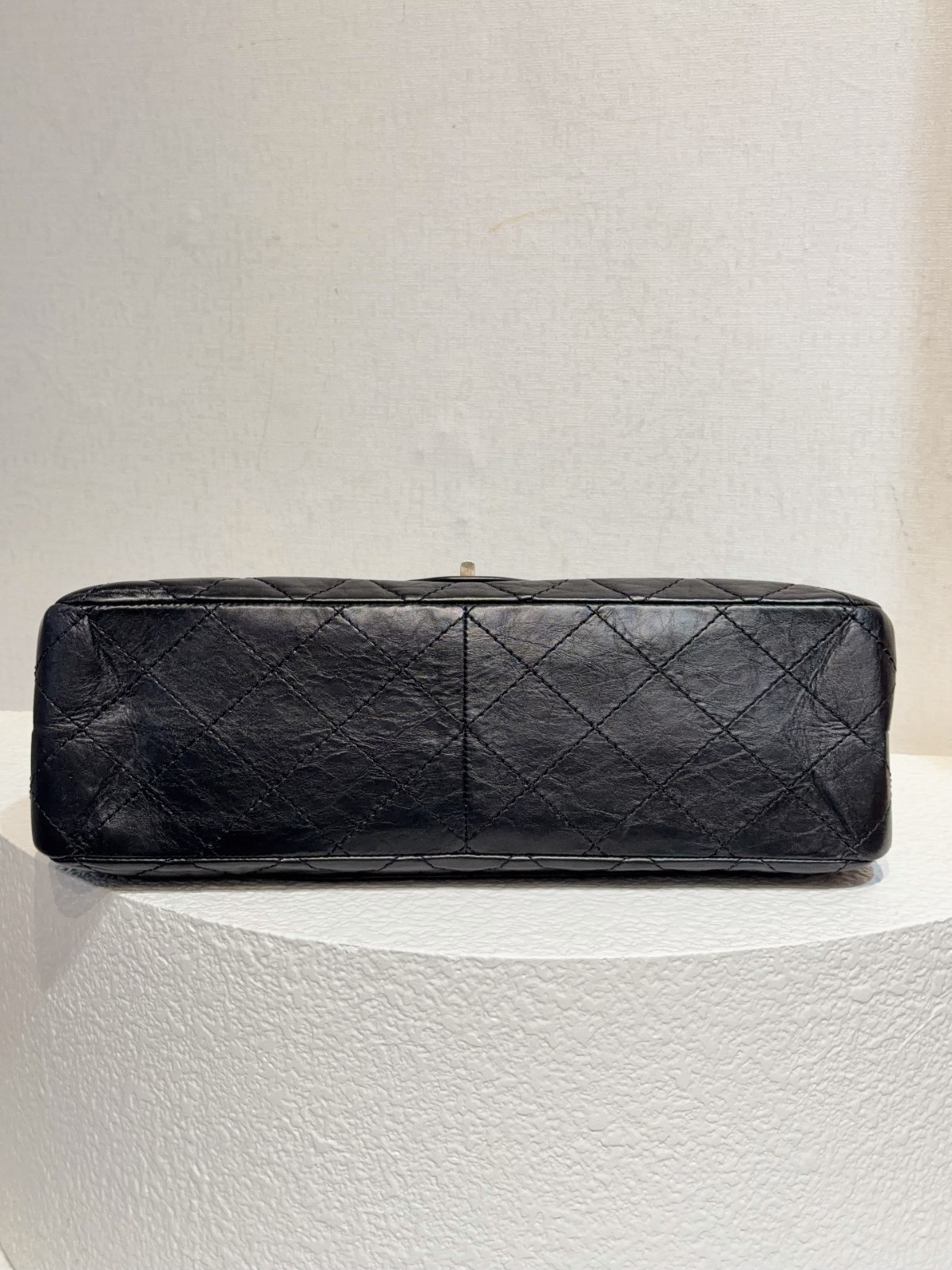 Chanel 2.55 Reissue Large Black Calfskin Flap Bag with Silver Hardware