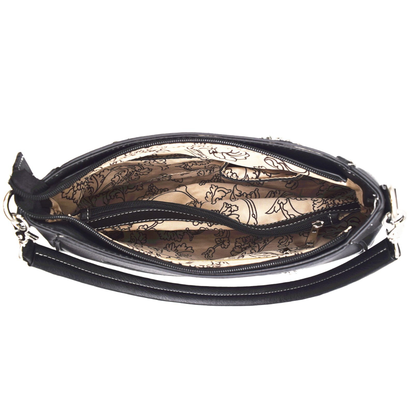 Gothic Flame Skull Handbag Punk Purse Women Shoulder Bag Crossbody Wallet Black