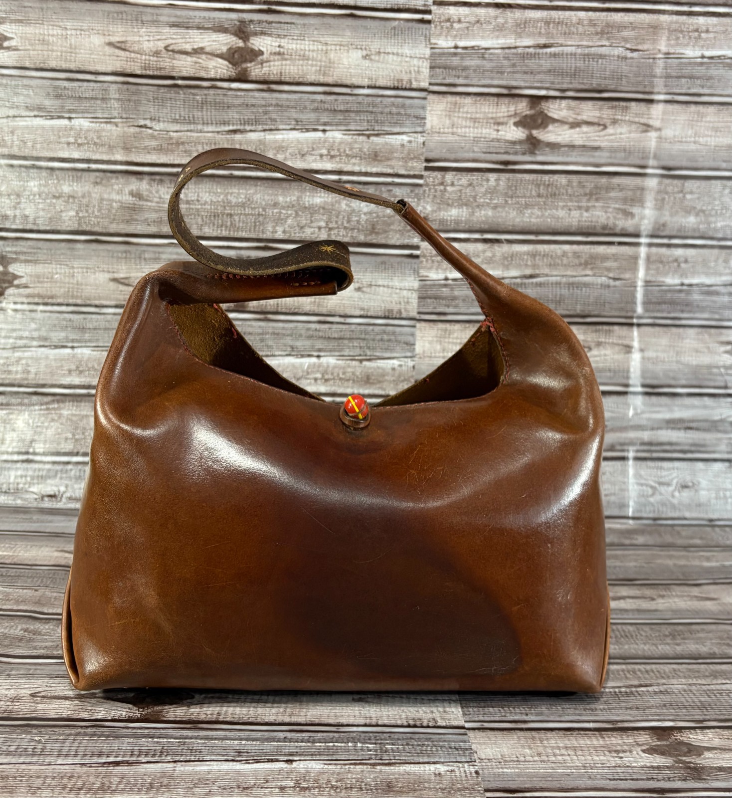 Henry Cuir Leather zip Tote Bag color Brown made in Italy