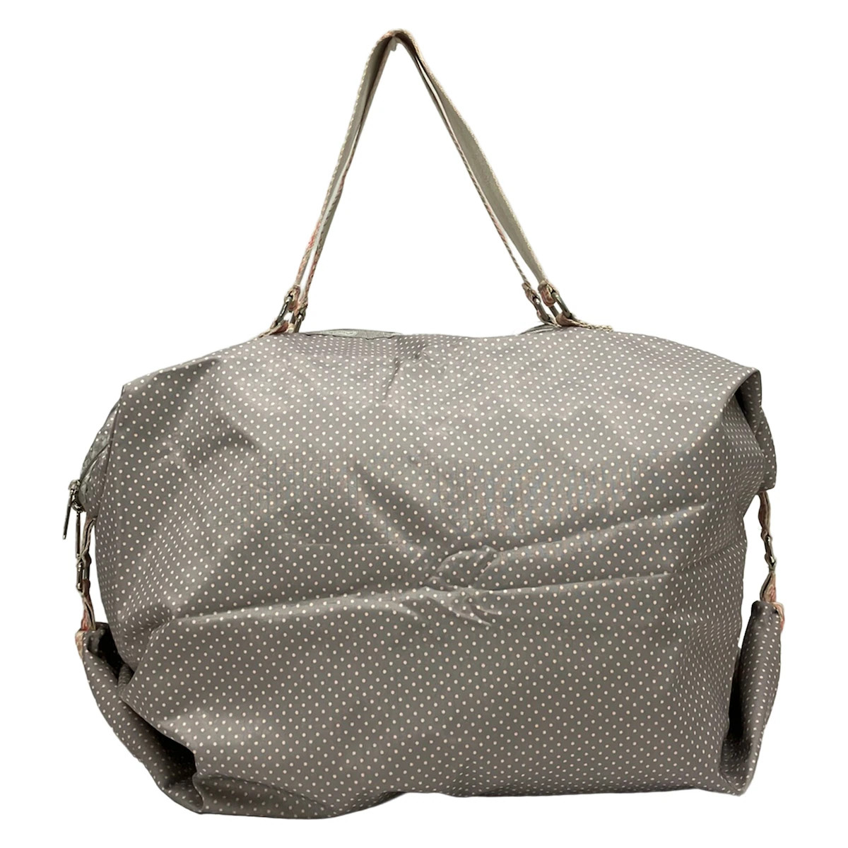 LESPORTSAC Gray Beige Light Pink Respo Nylon Boston Bag