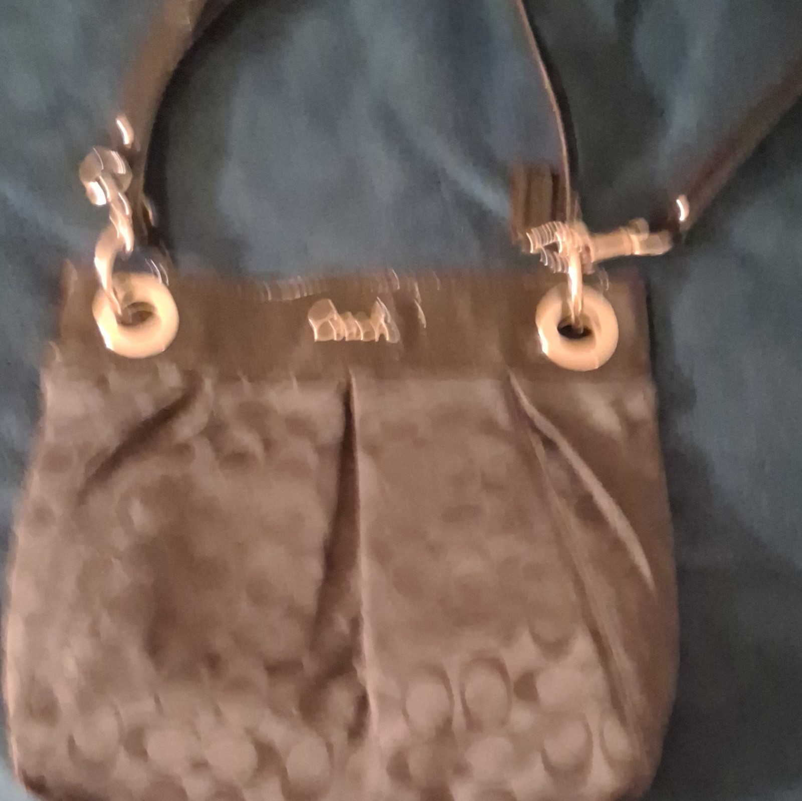 COACH Ashley Black Leather Hippie Handbag Shoulder Bag Snake Trim F20114