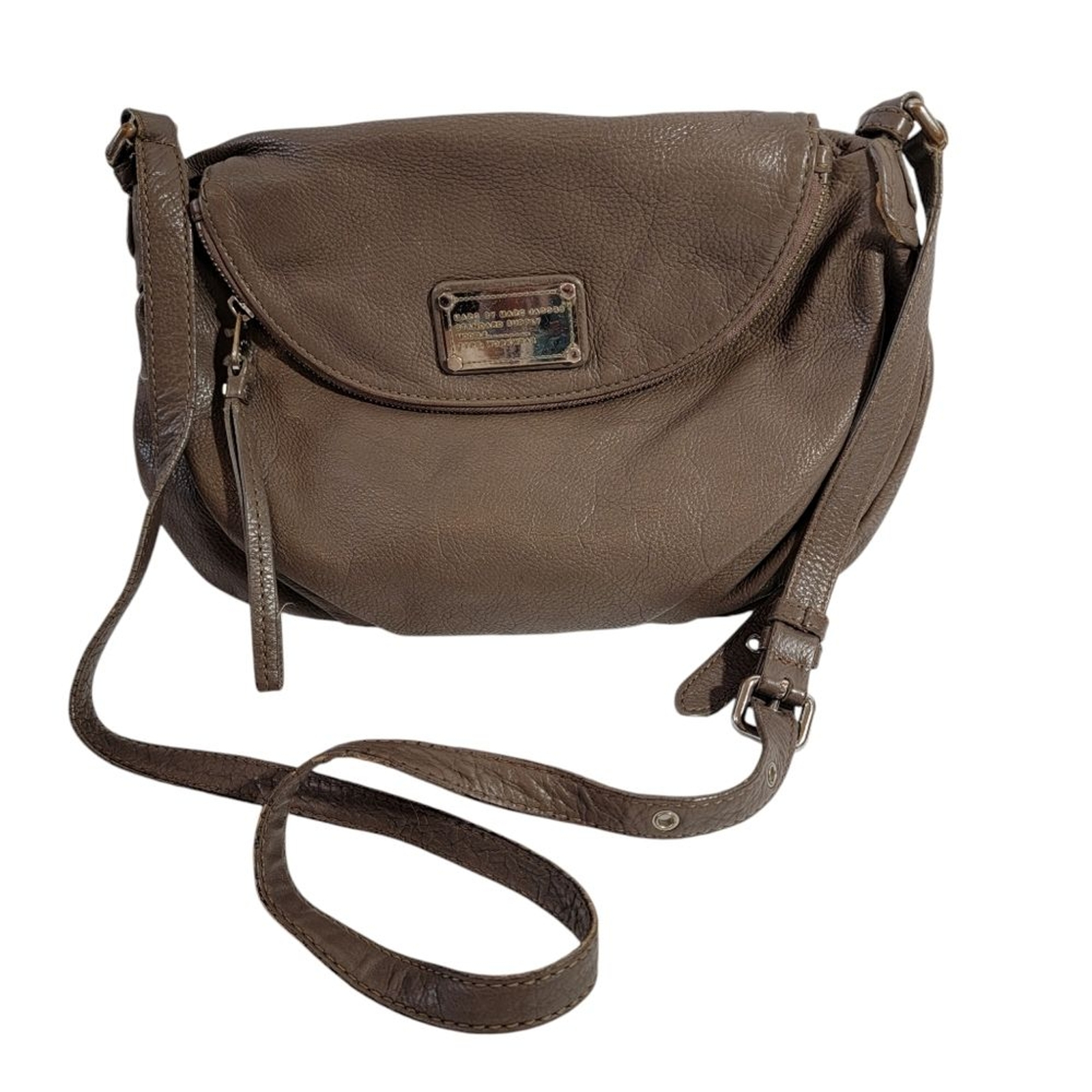 Marc by Marc Jacobs Classic Q Natasha Crossbody Bag Gray Leather Casual Travel