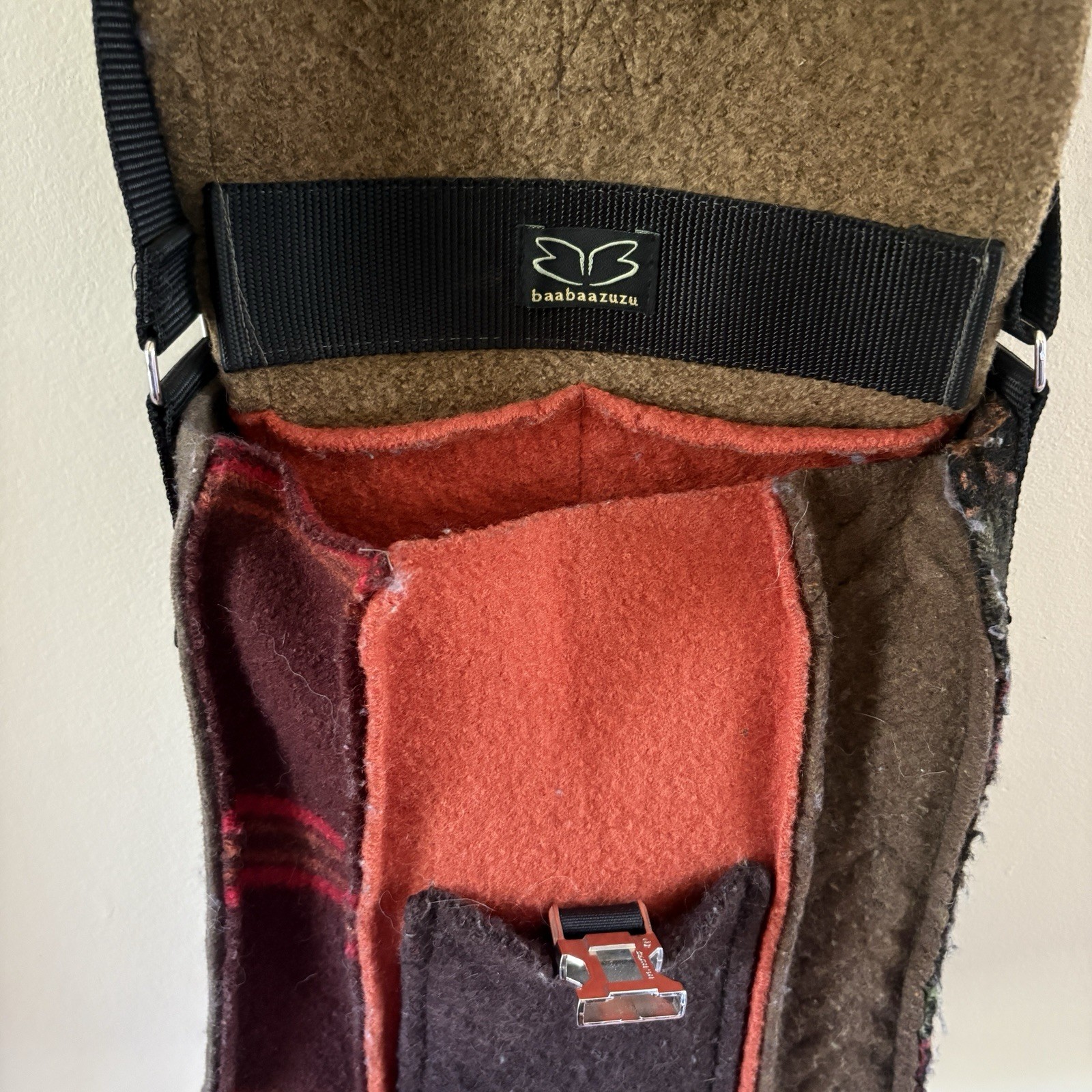 Baabaazuzu Wool Sweater Crossbody Bag Eco Friendly Upcycled Handmade Earth Color