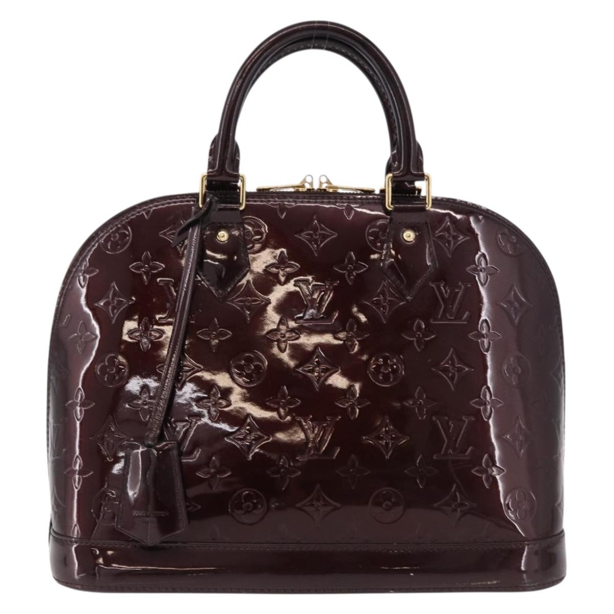 LOUIS VUITTON Monogram Vernis Alma GM Hand Bag Amarante M93595 LV Auth 191281