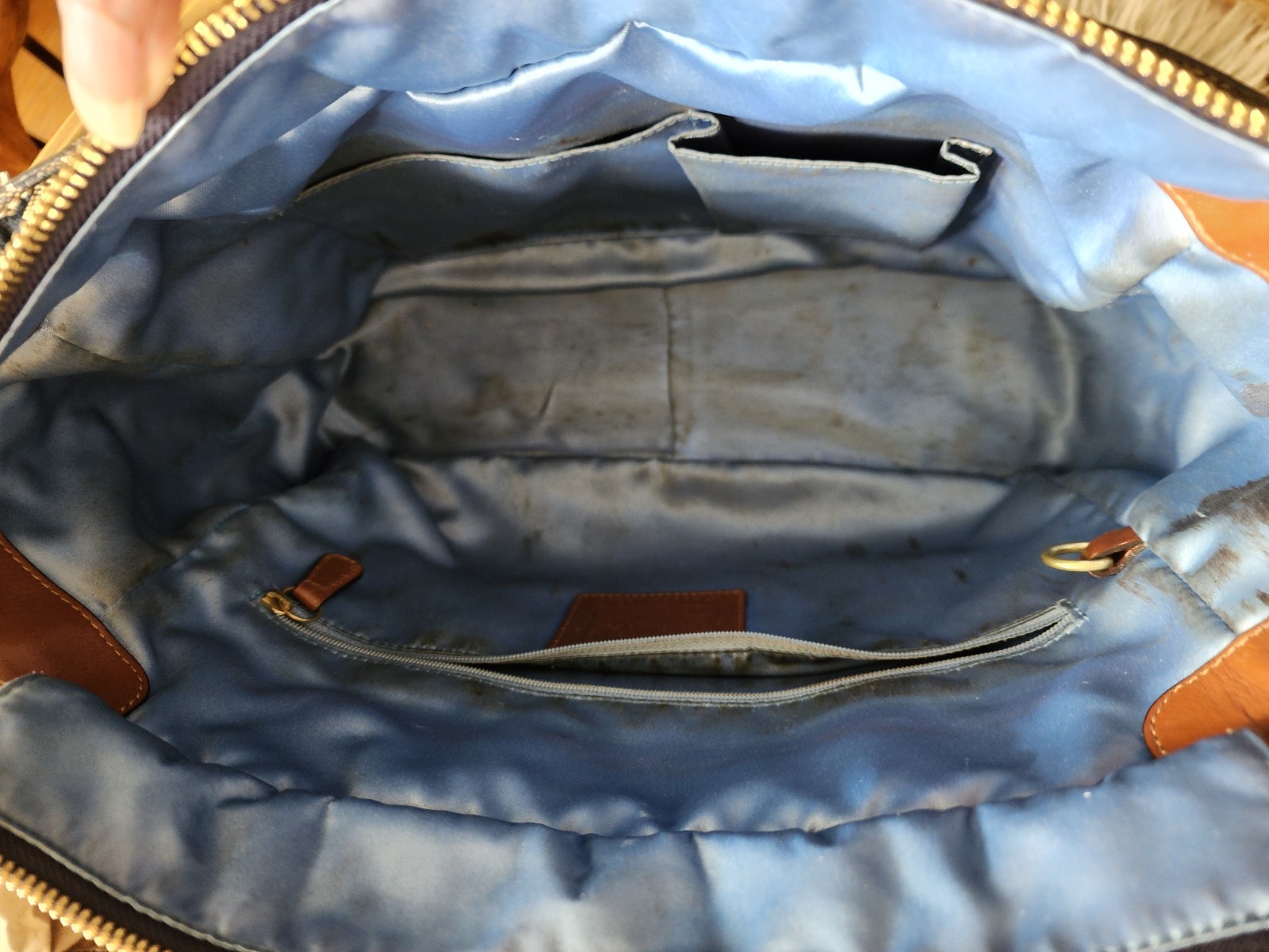 Coach Denim Signature Indigo Patchwork Gallery Tote Y2K