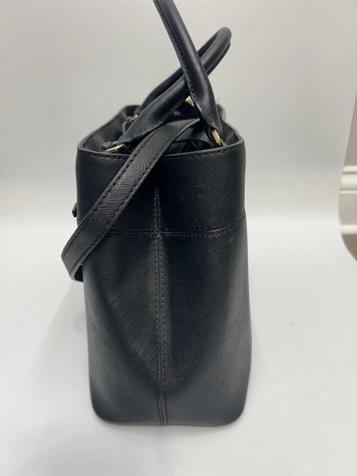 Michael Kors purse Hailee Large Leather Satchel Shoulder Black Classic Designer