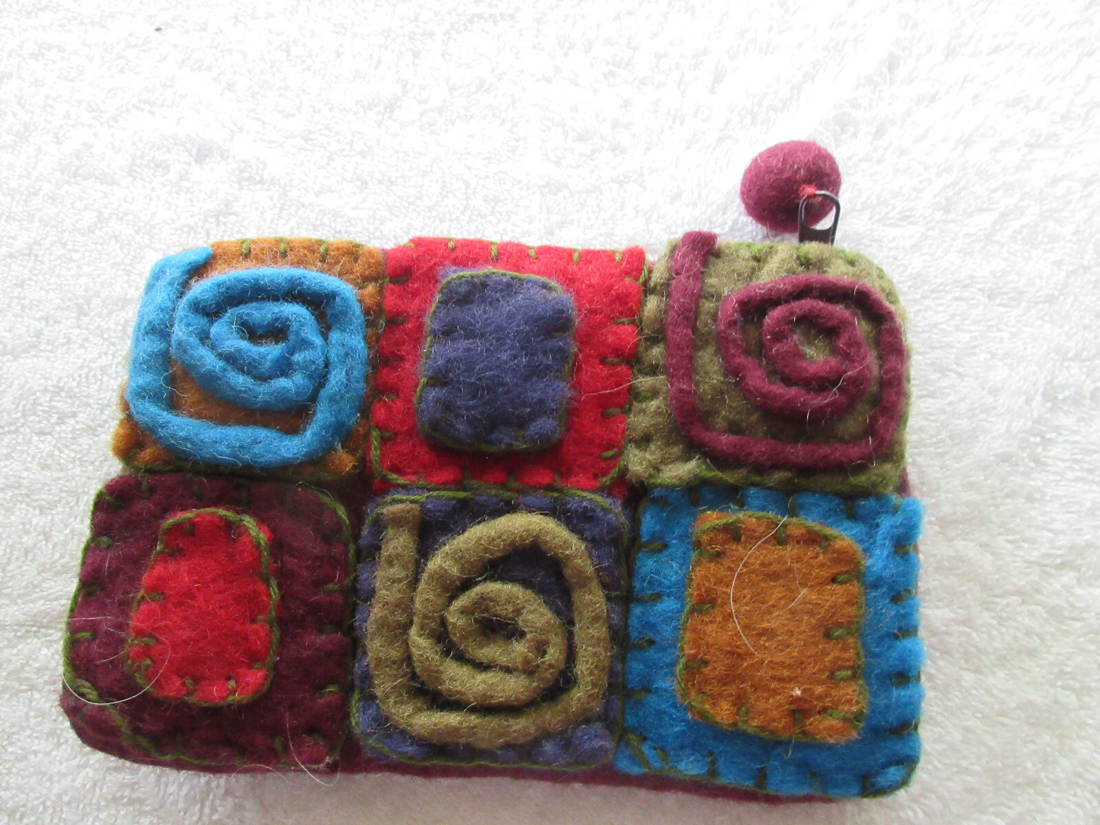 Clutch-Rising Tide-100% Wool w/cotton lining-Made in Nepal-Handmade-Hand Wash