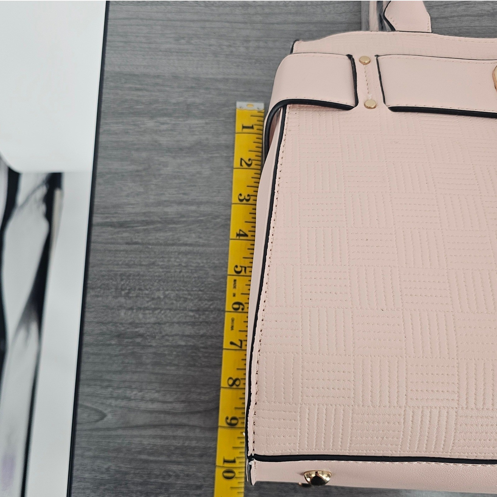 Valentina Blush Pink Textured Satchel Handbag Crossbody Bag New With Dust Bag