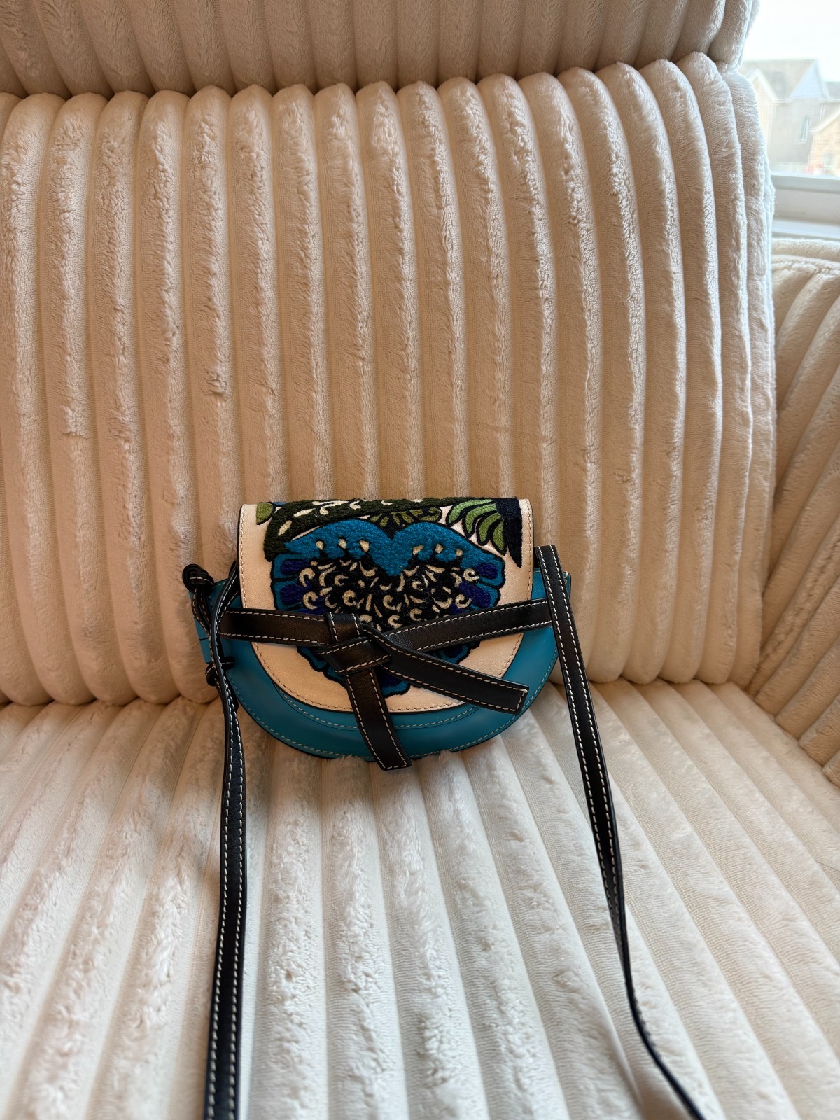 Loewe Mini Gate Floral Leather Saddle Bag