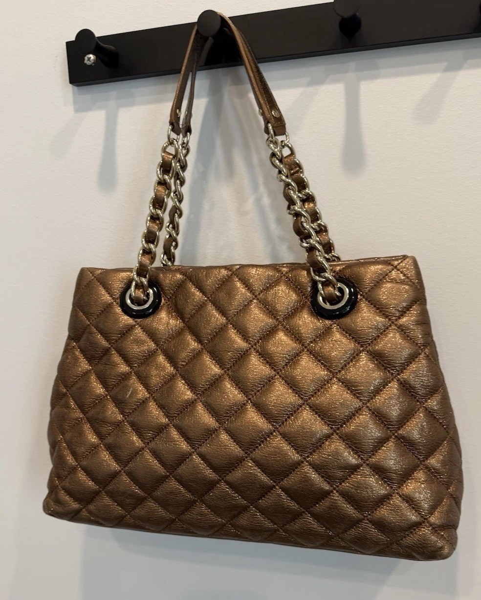 kate spade handbag Bronze Metallic Quilted Gold Chain Straps