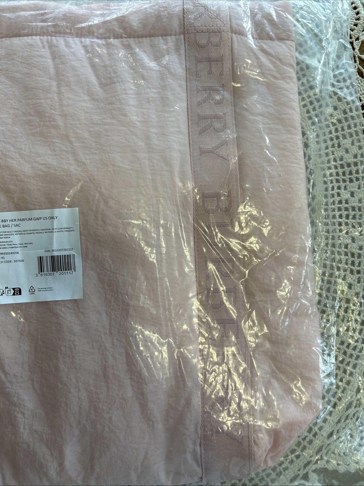 BURBERRY Large Pink Tote Bag 16″x16″ ~BRAND NEW IN PACKAGE AUTHENTIC