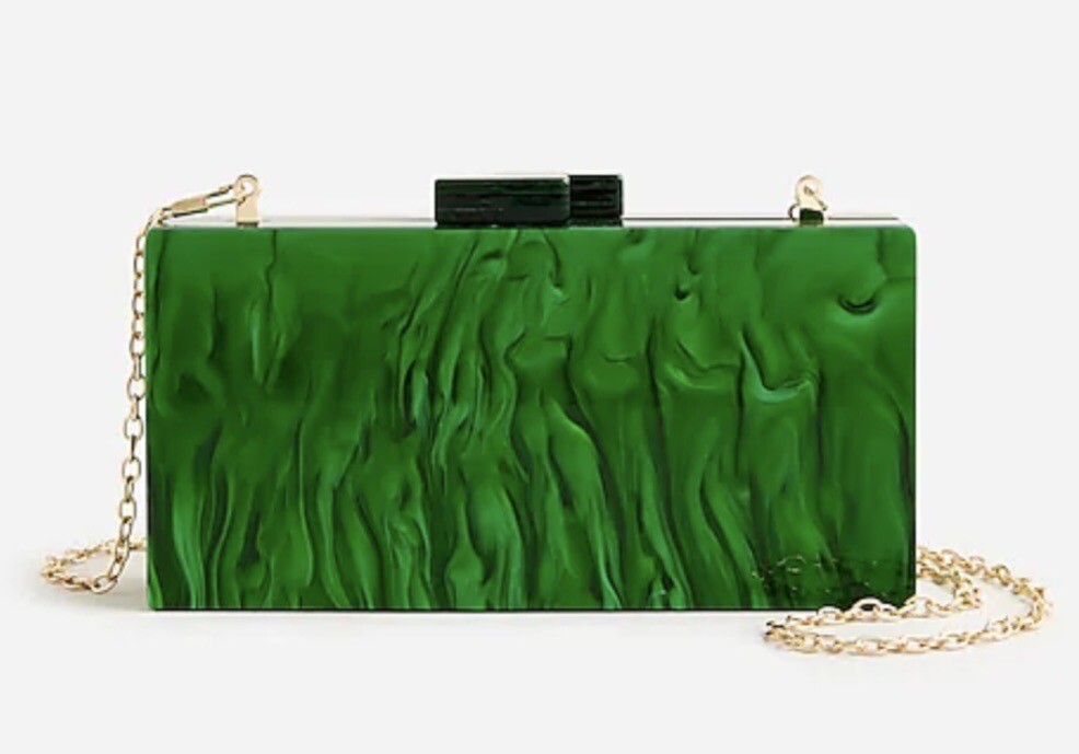 J Crew Green Acetate Clutch Item BU197