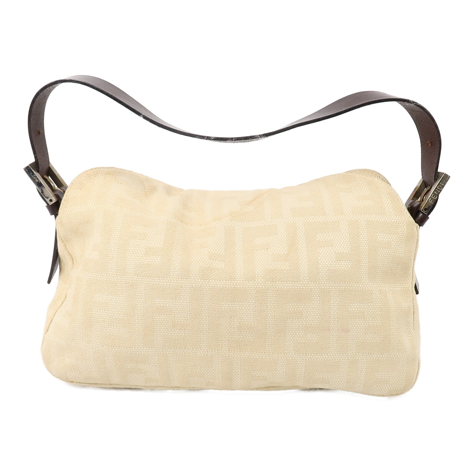 FENDI SHW Zucca Double Flap Mamma Shoulder Bag 2321 Canvas/Calfskin Beige
