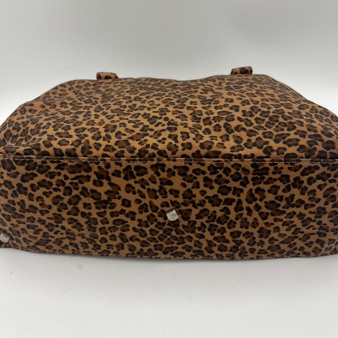 Bottega Veneta Leopard Print Nylon Mini Tote Bag Brown Made in Italy From Japan