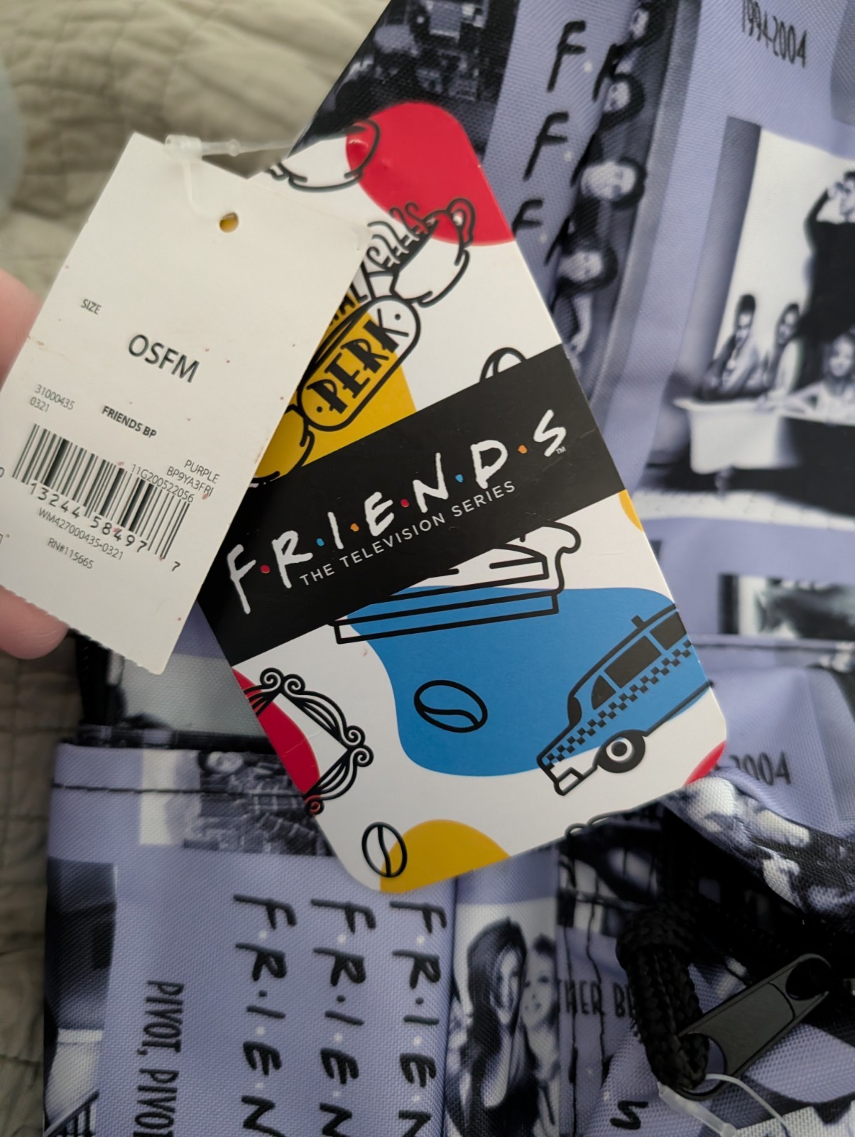 Friends TV Show Photo Collage Backpack NWT