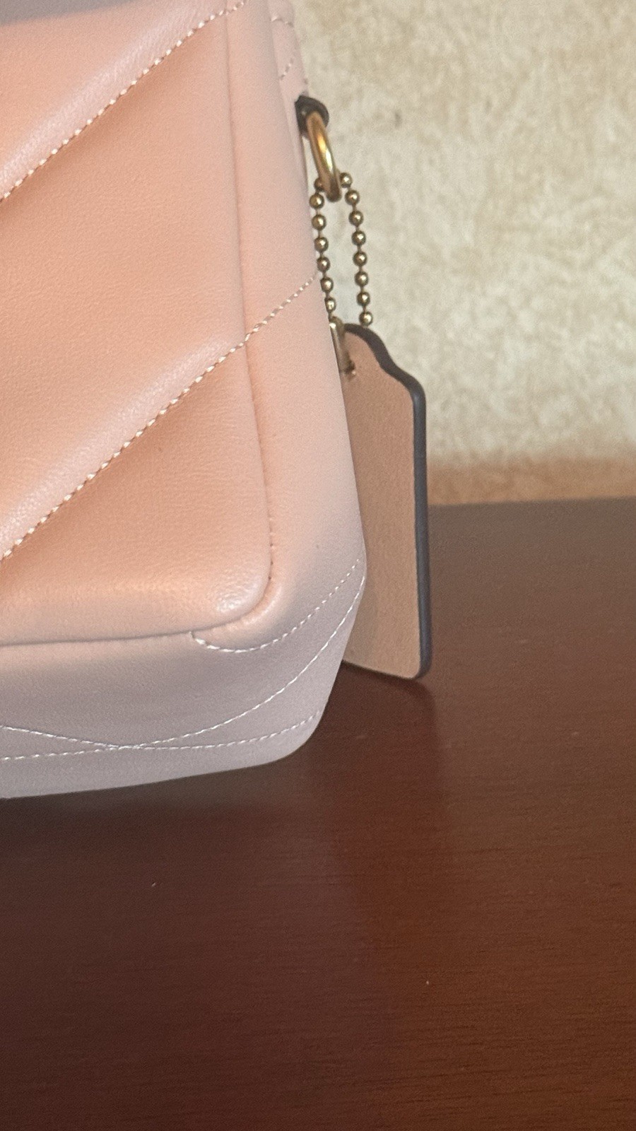 NWT Coach Quilted Leather Tabby 26 In Cream (powder pink)