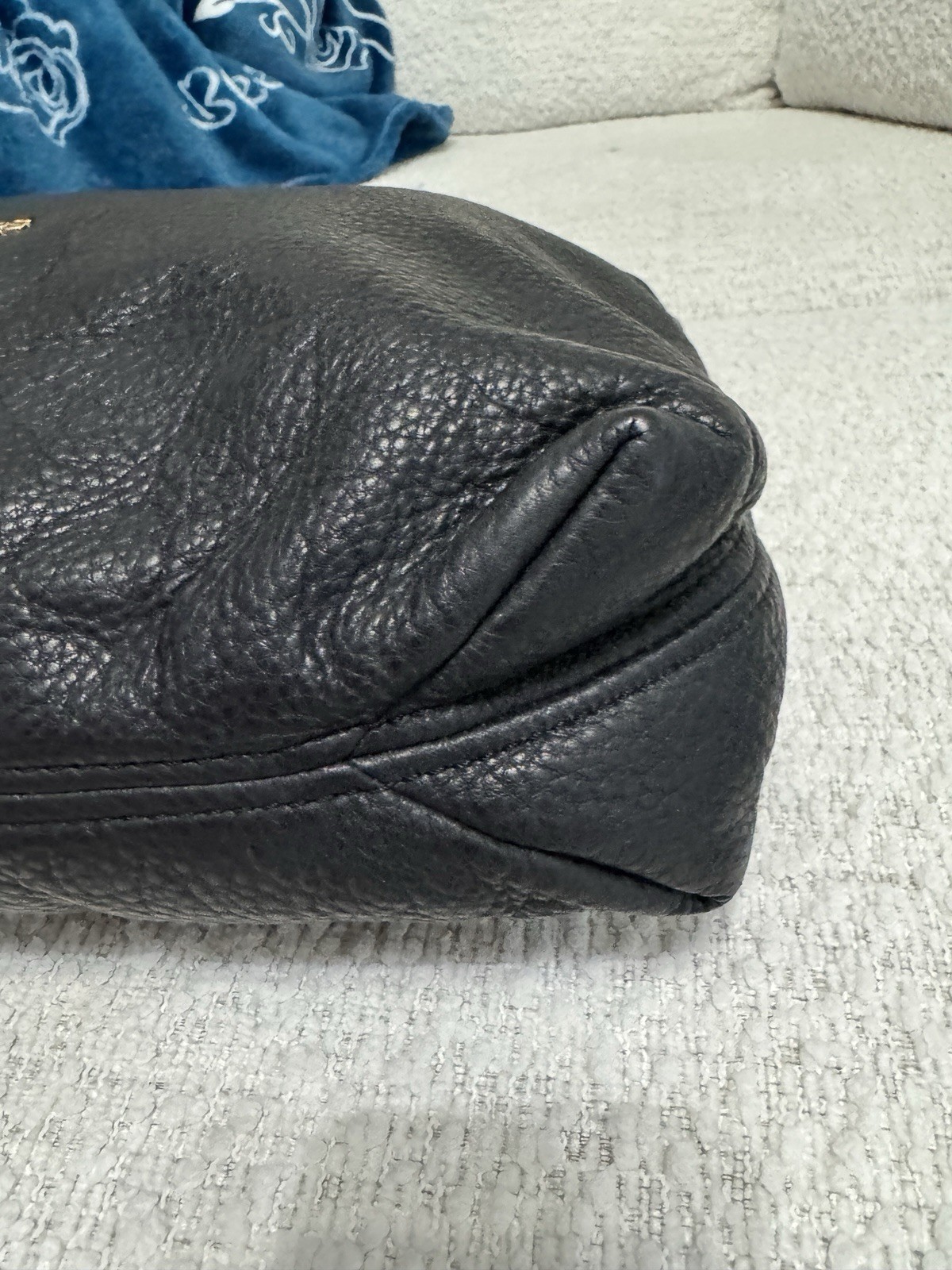 Michael Kors Weston Tassel Black Pebbled Leather Shoulder Bag Adjustable Strap