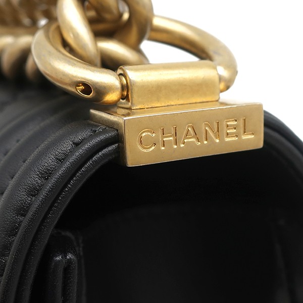 CHANEL Shoulder Bag Boy Chanel 20 A67085 lambskin black Matte Gold Metal