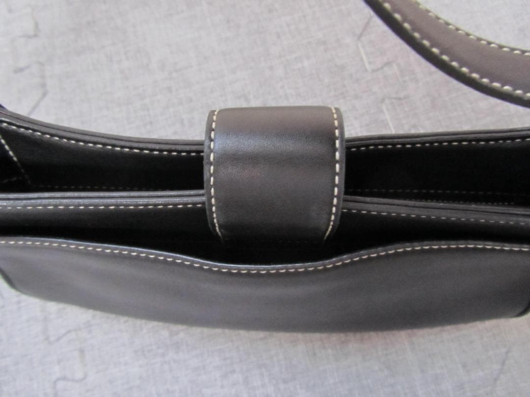 Authentic COACH Leather Mini Bag Black 15cm x 28cm Womens Shoulder Bag