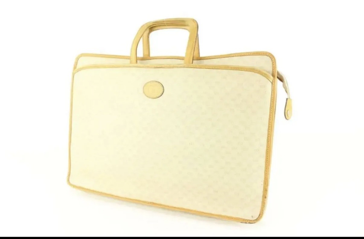 Gucci Ivory Micro GG Attache Briefcase