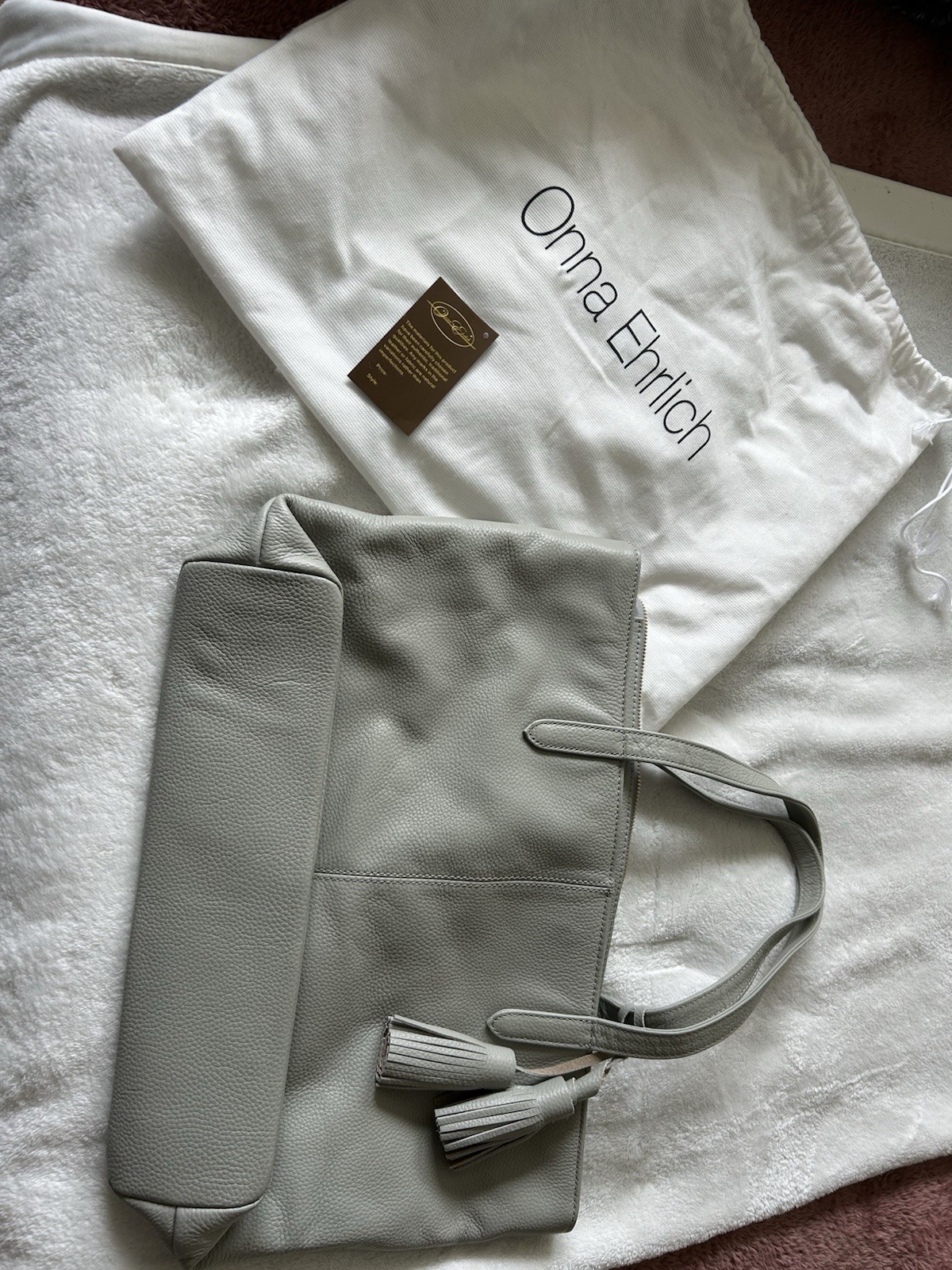 Onna Ehrlich Light Gray Shoulder Handbag