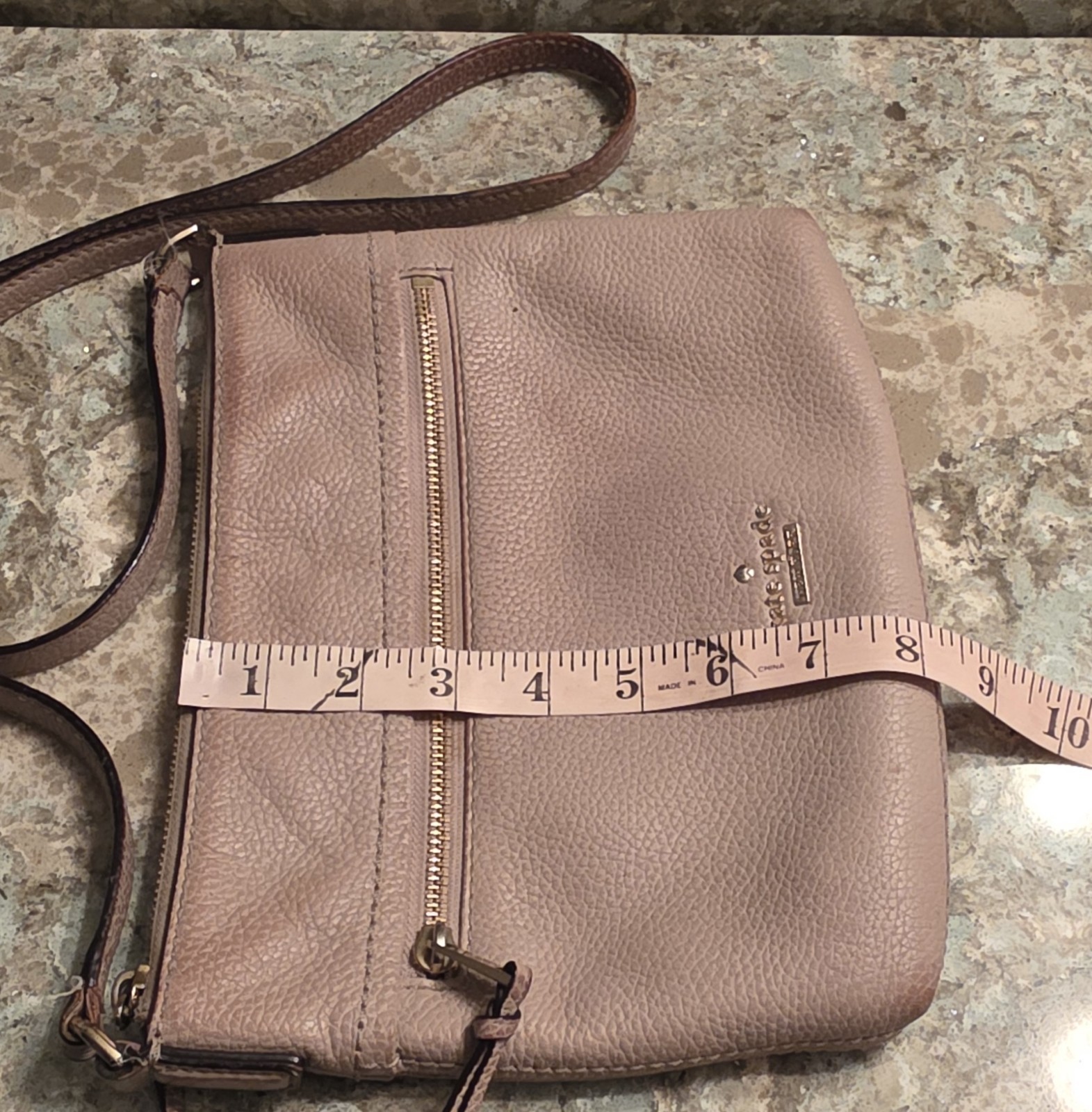 Kate Spade Jackson Street Gabriele Pebbled Leather Crossbody Pink Granite
