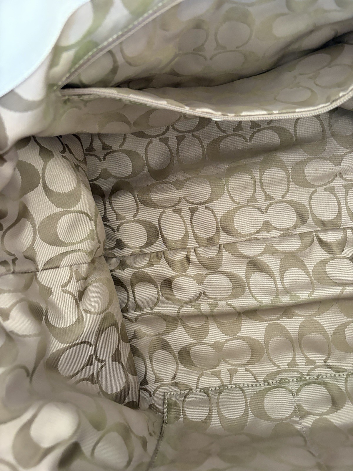 Coach Limited Edition Polka Dot Bag White Leather With Canvas Dots