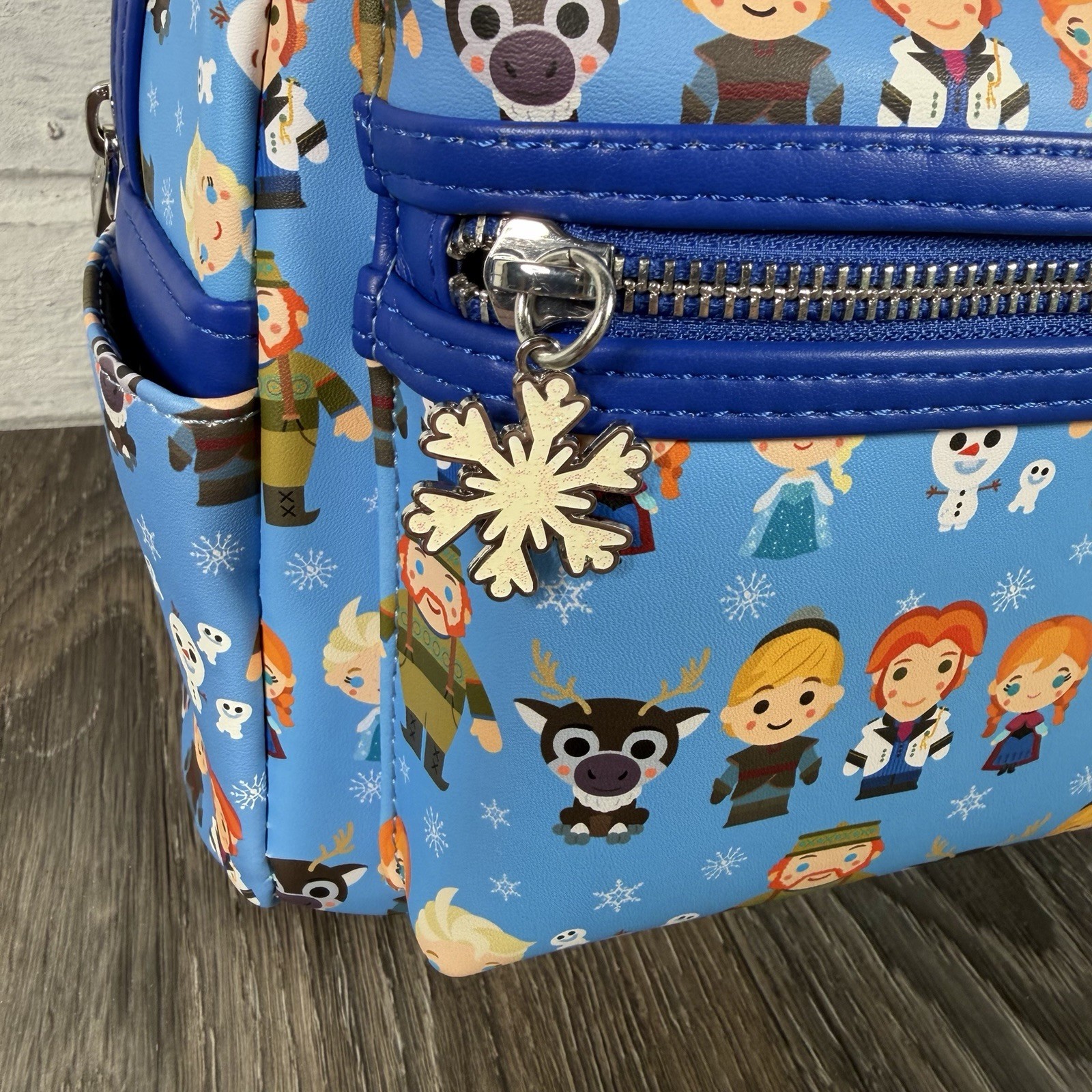 Loungefly Disney Frozen Chibi Characters All Over Print AOP Mini Backpack New