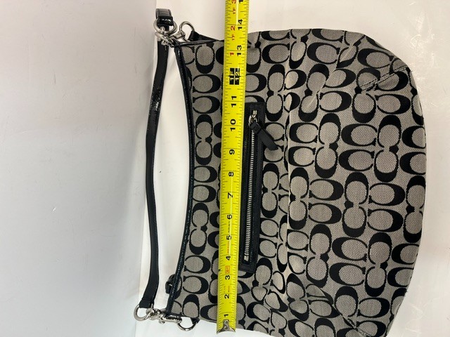Coach Signature Black Tote Bag # D14D5-F29941. 13″ Wide. Excellent Condition.