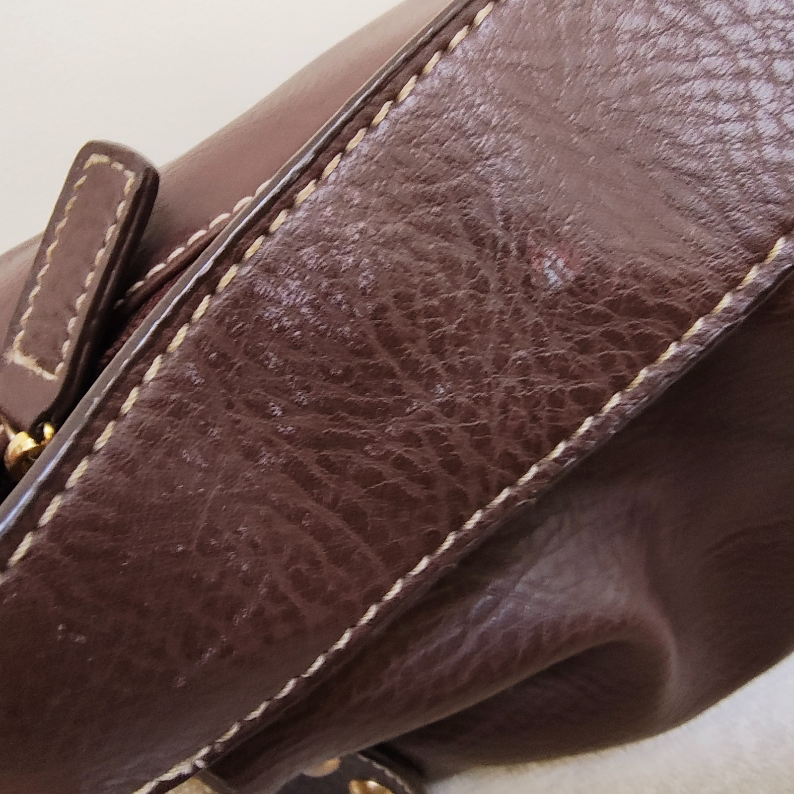 Tommy Hilfiger Handbag VTG Y2K Hobo Zip Chocolate Brown Gold Studs Decor Pockets