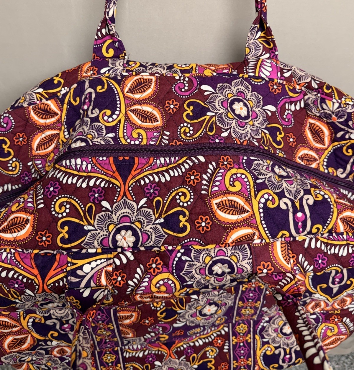 Vera Bradley Retired Safari Sunset Quilted XLarge Carry On Travel Bag Duffel Bag