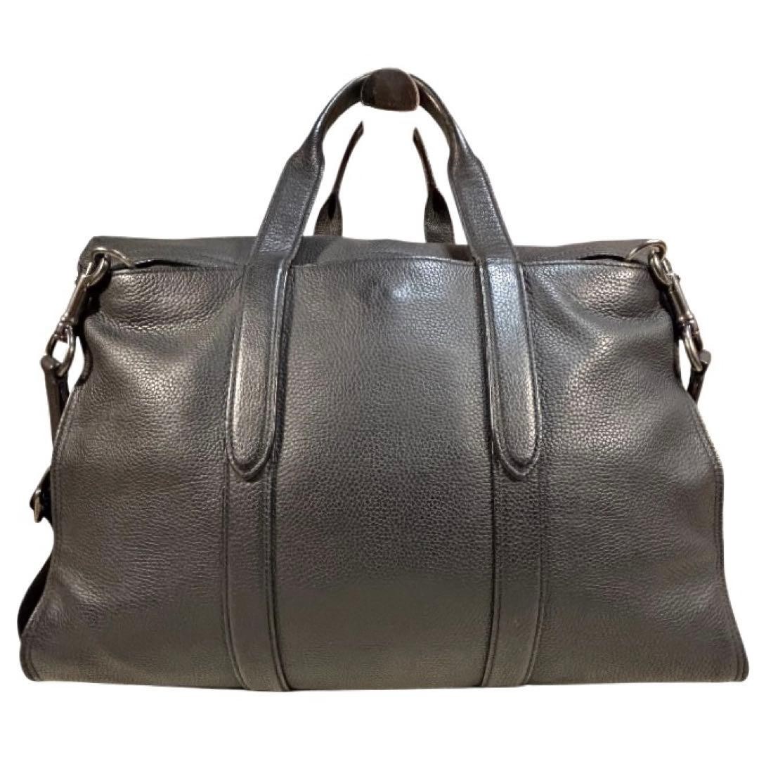 COACH Leather 2way Business Bag Dark Gray