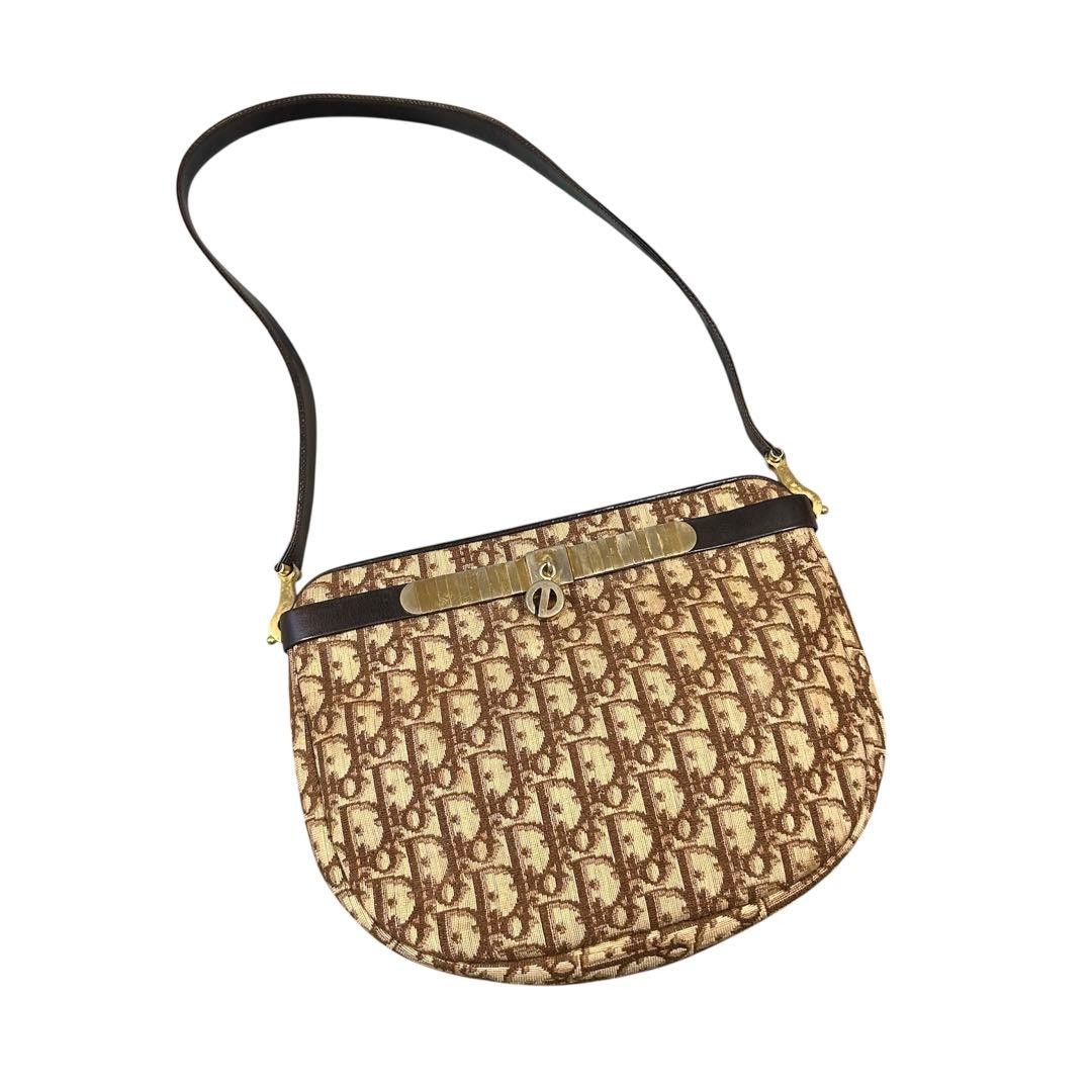 Christian Dior Trotter 80s Vintage Shoulder Bag 28x21x5cm Designer Ladies Auth